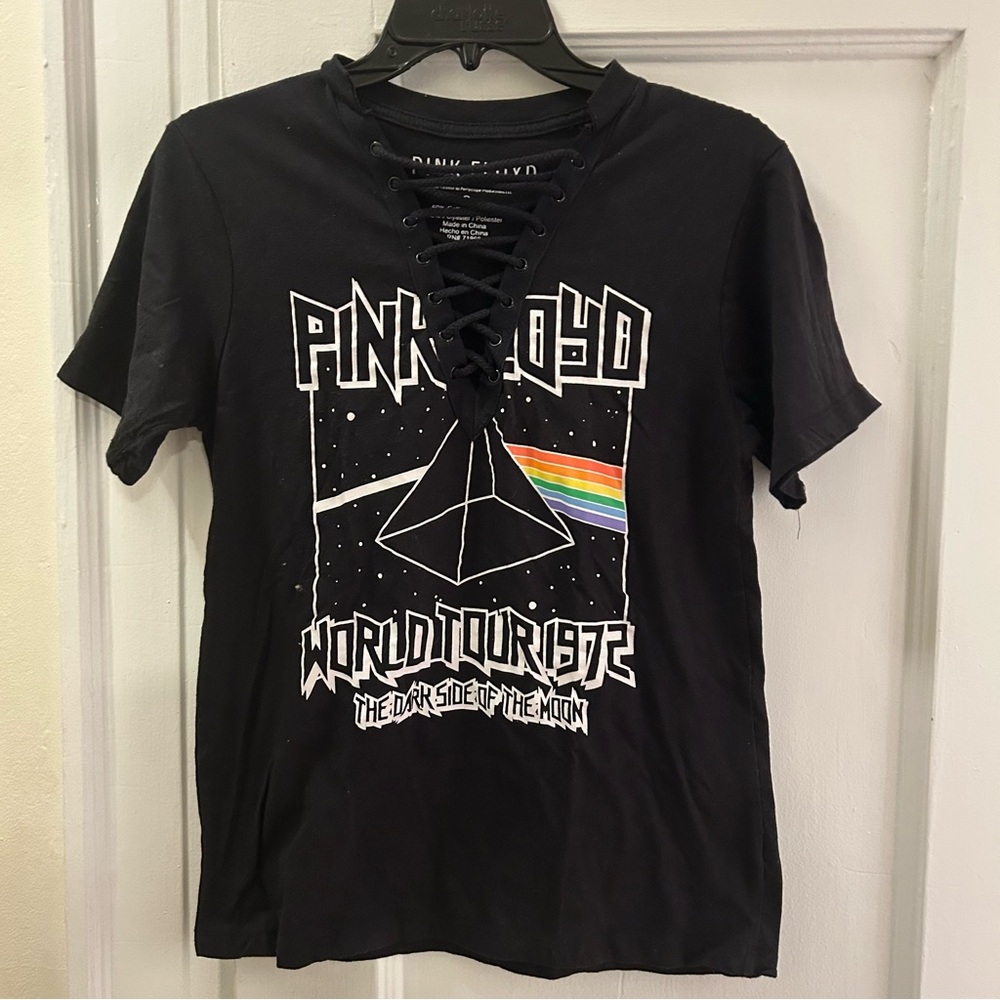 Pink Floyd Black Lace-Up Graphic Tee